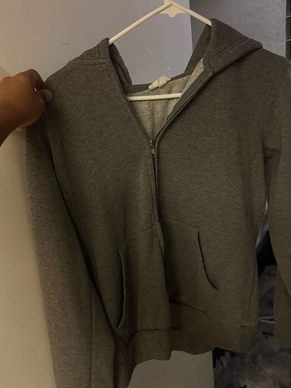 Reflex Gray Full-Zip Hoodie with Hood